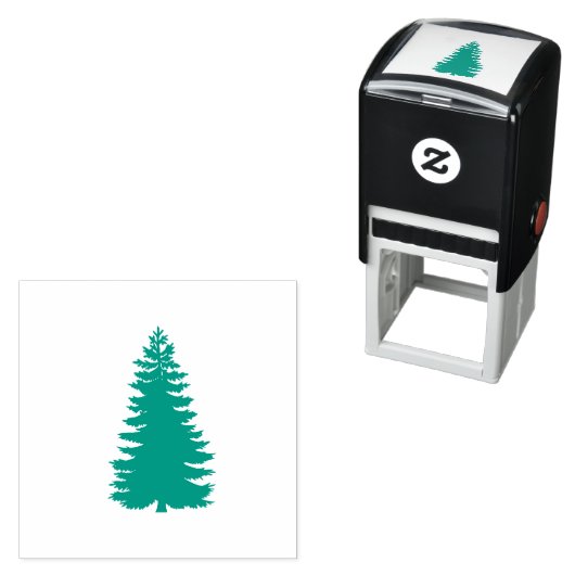 エバクラシックーグリーンパインツリープラントウッドアートスタンプ セルフインキングスタンプ (インサイチュ)