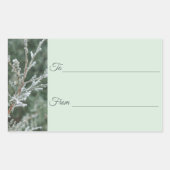 エバグリーン霜の降りたジュニパークリスマスギフトラベル 長方形シール (正面)