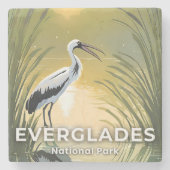 エバグレーズ国立公園 | 水彩画のコウテイペンギン ストーンコースター (正面)