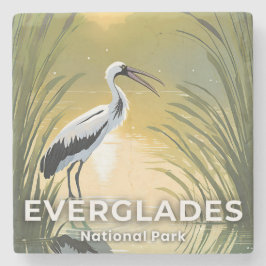 エバグレーズ国立公園 | 水彩画のコウテイペンギン ストーンコースター