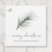 エバシンプルーグリーンブランチニュートラルクリスマスパーティー フェイバータグ (正面)