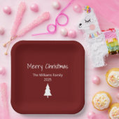 エバシンプルーグリーンモダンクリスマスパーティー赤 ペーパープレート (パーティー)