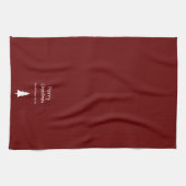 エバシンプルーグリーンレッドモダンクリスマスパーティー キッチンタオル (横)