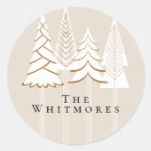 エバパーソナライズされたエレガントーグリーンクリスマスデザイン ラウンドシール (正面)