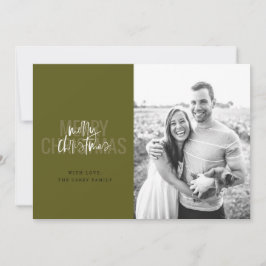 エバモダンーグリーンインヴィットでのダブルメリークリスマス シーズンカード