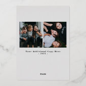 エバモダンーグリーンクリスマス2枚フォト垂直 箔シーズンカード (裏面)