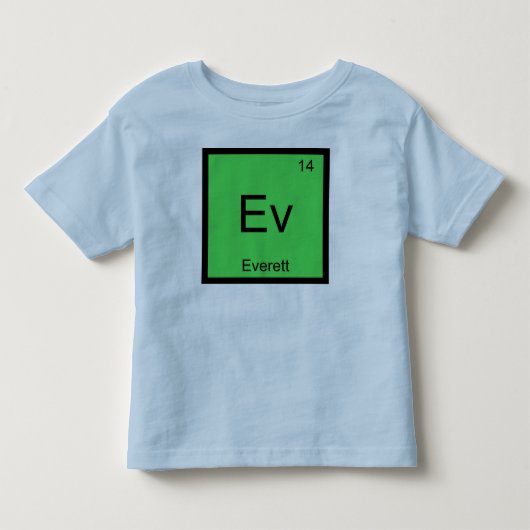 エバレット名化学元素周期表 トドラーTシャツ (正面)