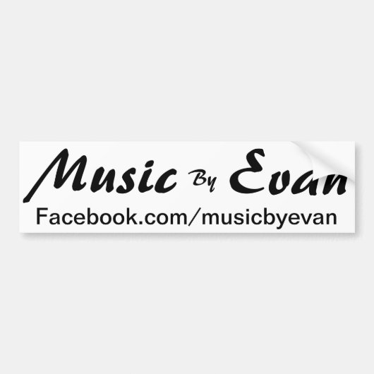 エバンのバンパーステッカーFacebookによる音楽 バンパーステッカー (正面)