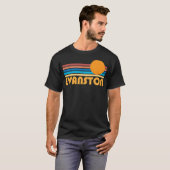 エバンストンレトロサンセットロゴ Tシャツ (正面フル)