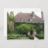 エバンストン、イリノイ州グロスポイントライトハウス ポストカード (正面/裏面)