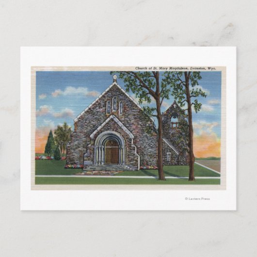 エバンストン、ワイオミング州 - 聖マグダラのマリー教会の眺め ポストカード (正面)