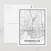 エバンスビルの地図 ポストカード (正面/裏面)