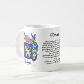 エバンズの家紋のマグ コーヒーマグカップ (正面左)