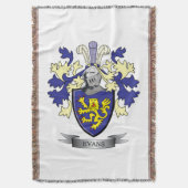 エバンズの家紋の紋章付き外衣 スローブランケット (正面縦)