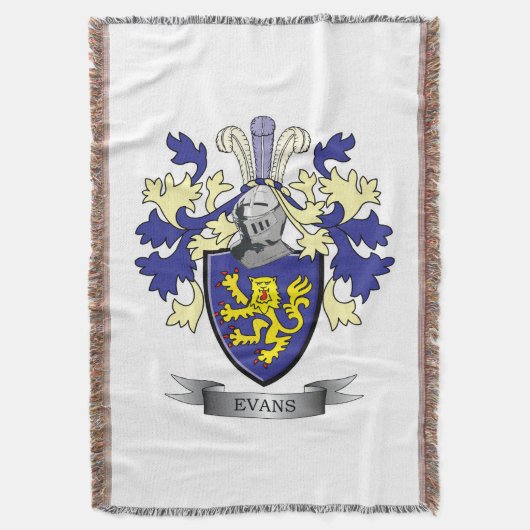 エバンズの家紋の紋章付き外衣 スローブランケット (正面縦)