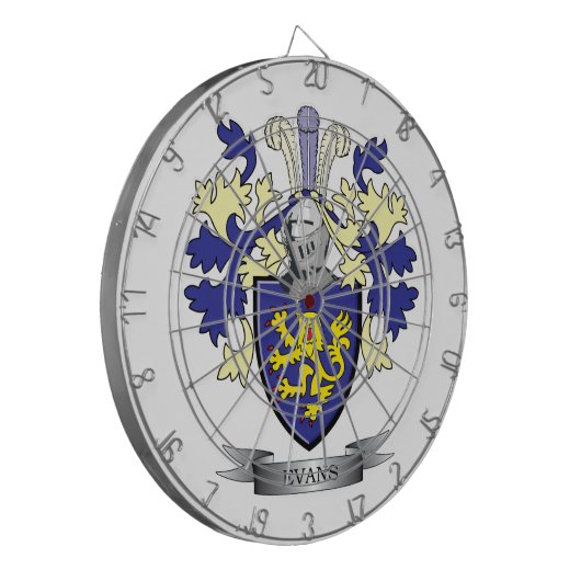 エバンズの家紋の紋章付き外衣 ダーツボード (正面左)