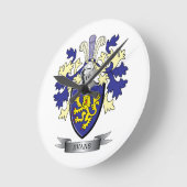 エバンズの家紋の紋章付き外衣 ラウンド壁時計 (傾斜)