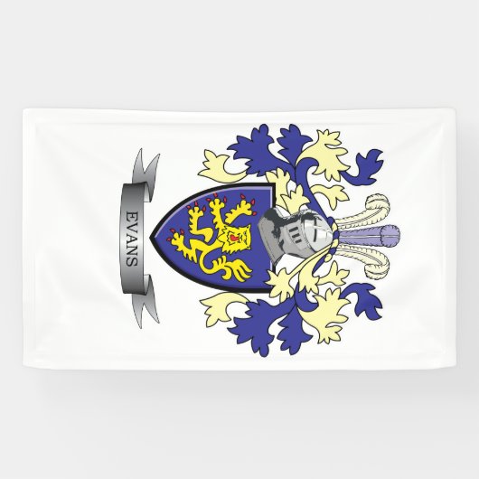 エバンズの家紋の紋章付き外衣 横断幕 (横)