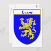 エバンズコート・オブ・アームズ/家紋（ウェールズ） ポストカード (正面/裏面)