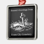 エバンズシティ墓地からのシーズンズグリーティング メタルオーナメント (左)