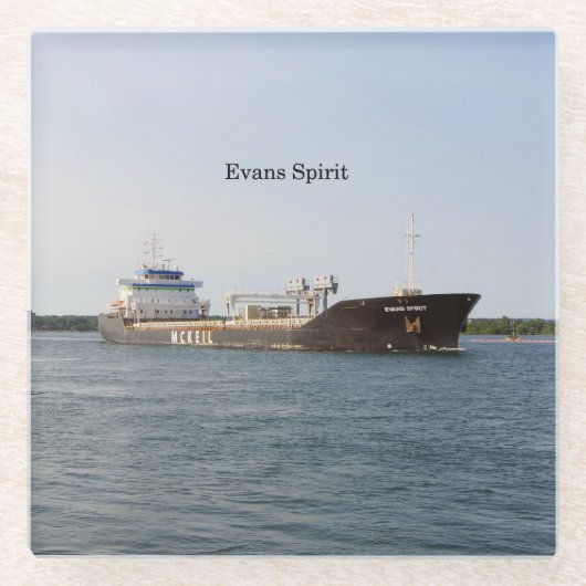 エバンズスピリットグラスのコースター ガラスコースター (正面)