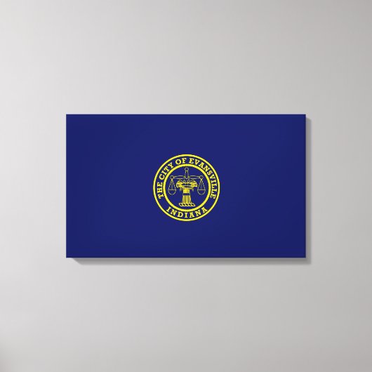エバンズビル国旗（インディアナ） キャンバスプリント (正面)