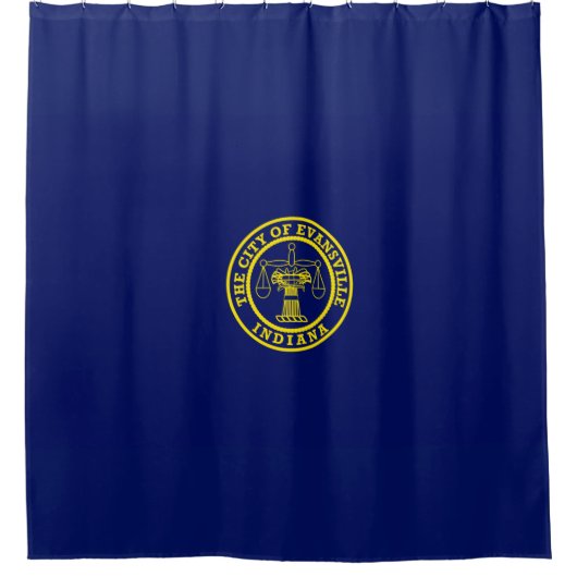 エバンズビル国旗(インディアナ) シャワーカーテン (正面)