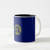 エバンズビル国旗（インディアナ） ツートーンマグカップ (正面右)