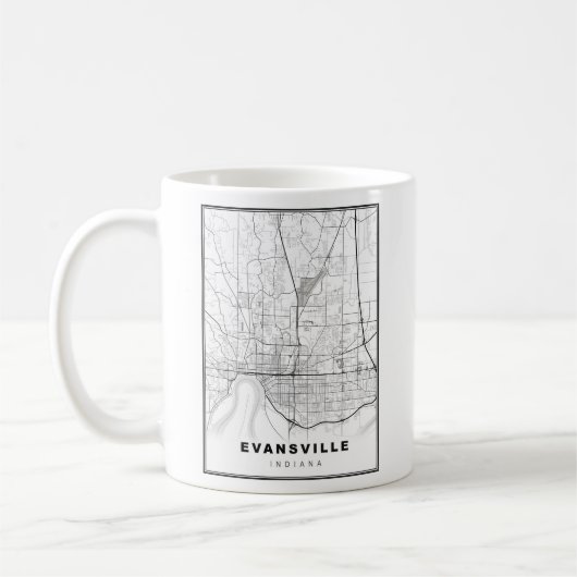 エバンズビル地図 コーヒーマグカップ (左)