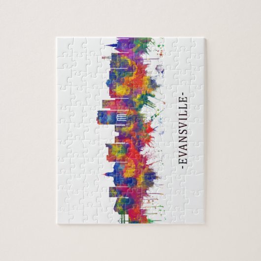 エバンズヴィルインディアナスカイライン ジグソーパズル (縦)