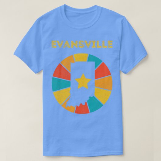 エバンズヴィルインディアナ動揺してヴィンテージ土産1 Tシャツ (デザイン正面)