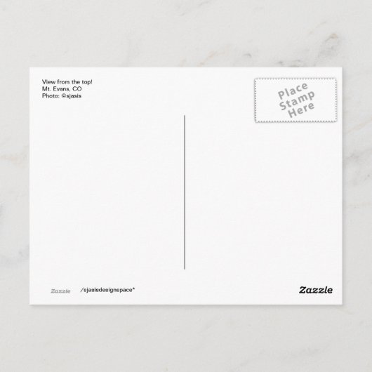 エバンズ山のはがきの上から見る ポストカード (裏面)