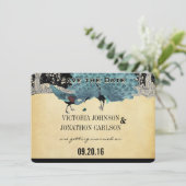 エバーアフターアールデコピーコックゴールデン結婚フォレストズ 招待状 (スタンド正面)