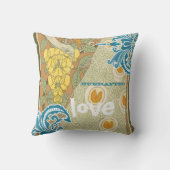 エバーアフターブライドティール（緑がかった色）&タンジェリンピーコックバードケージ クッション (裏面)