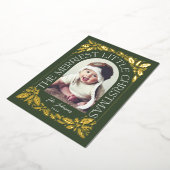 エバーグリメリーット・リトル・クリスマスアーチ写真 箔シーズンカード (回転した状態)