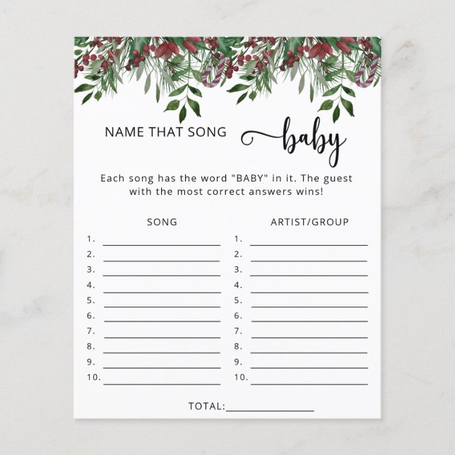 エバーグリーンその歌の赤ちゃんシャワーのゲーム (正面)