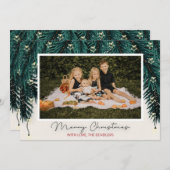 エバーグリーンとスターライトフォトクリスマスカード シーズンカード (正面/裏面)