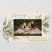 エバーグリーンとライツファミリーフォトクリスマスカード シーズンカード (正面/裏面)