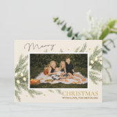 エバーグリーンとライツファミリーフォトクリスマスカード シーズンカード (スタンド正面)