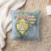 エバーグリーンと金ゴールドIデザイン クッション (ブランケット)