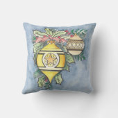 エバーグリーンと金ゴールドIデザイン クッション (裏面)