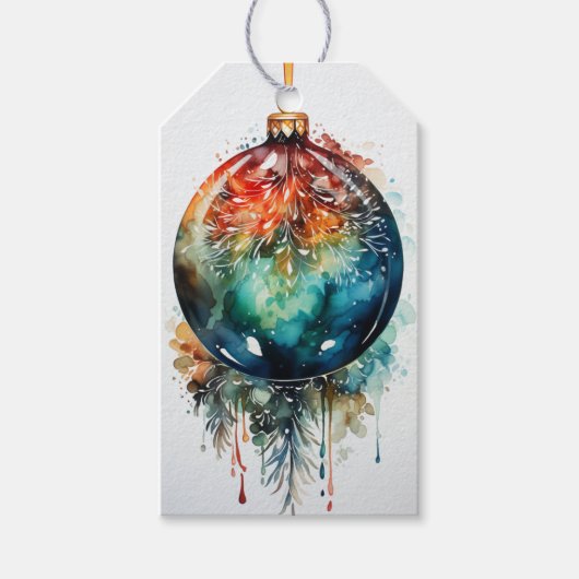 エバーグリーンのウィスパー：赤と緑の融合 ギフトタグ (正面)