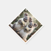 「エバーグリーンの誓い：白い結婚コアラの誓い」 スタンダードカクテルナプキン (角)