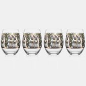 「エバーグリーンの誓い：白い結婚コアラの誓い」 ステムなしワイングラス (正面)