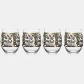 「エバーグリーンの誓い：白い結婚コアラの誓い」 ステムなしワイングラス (裏面)