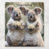 「エバーグリーンの誓い：白い結婚コアラの誓い」 ワインラベル (シングルラベル)