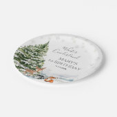 エバーグリーンアニマルウィンターオネダーランド誕生日 ペーパープレート (アングル)