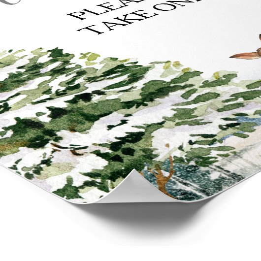 エバーグリーンアニマルウィンターオンダーランド誕生日の恩恵 ポスター (角)