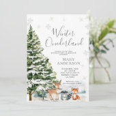 エバーグリーンアニマル冬オネダーランド1歳の誕生日 招待状 (スタンド正面)