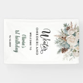 エバーグリーンウィンターオネダーランドファースト誕生日へようこそ 横断幕 (横)